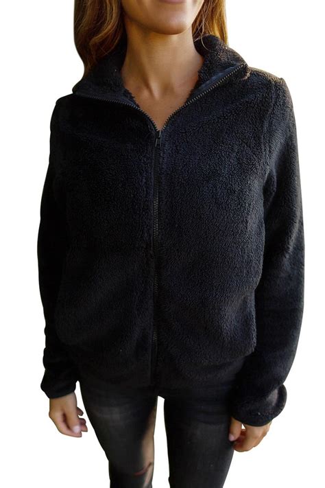 black fuzzy zip up gucci jacket|Cotton fleece zip jacket in black .